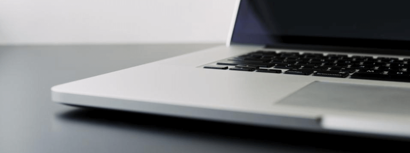 Closeup of a laptop on a table