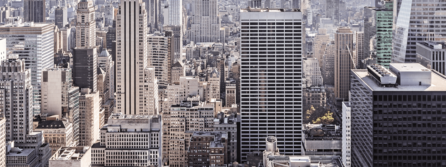 Looking down into a very large, dense city