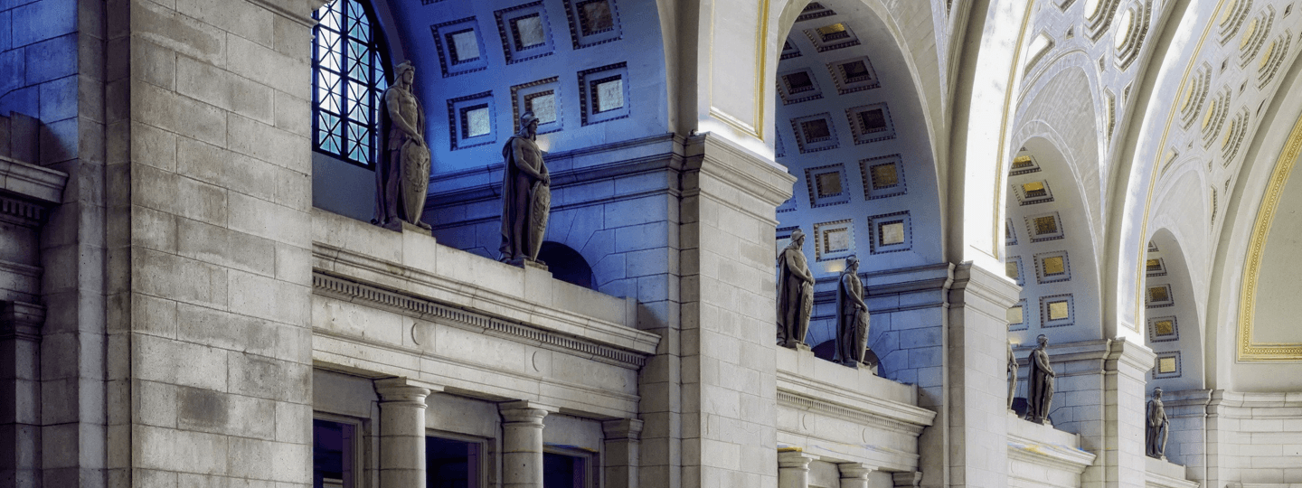 Interior view of Union Station in Washington DC