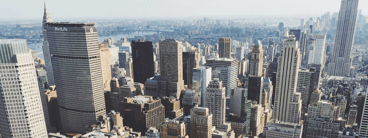 Looking down on the midtown Manhattan skyline