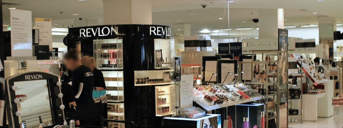 The makeup section of a department store