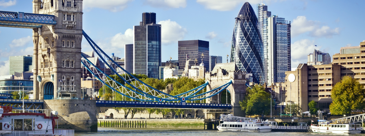 A view of London from the River Thames