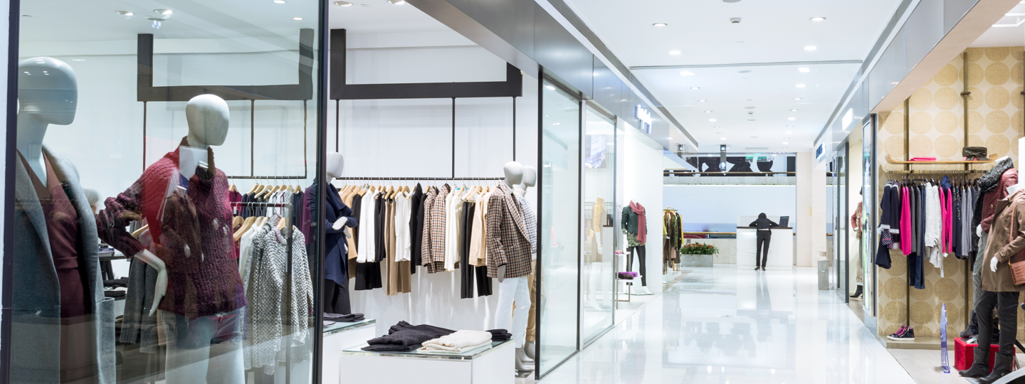 Interior of a high end clothing store