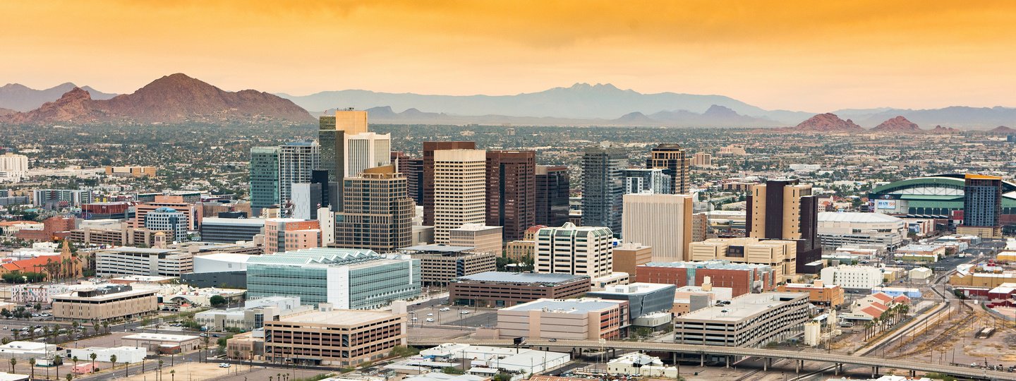 The Phoenix skyline and surrounding area