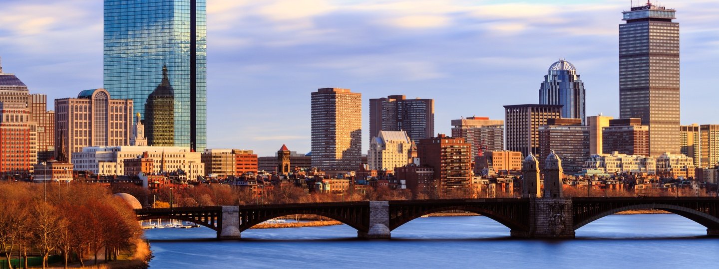 A view of a bridge and downtown Boston, Massachusetts