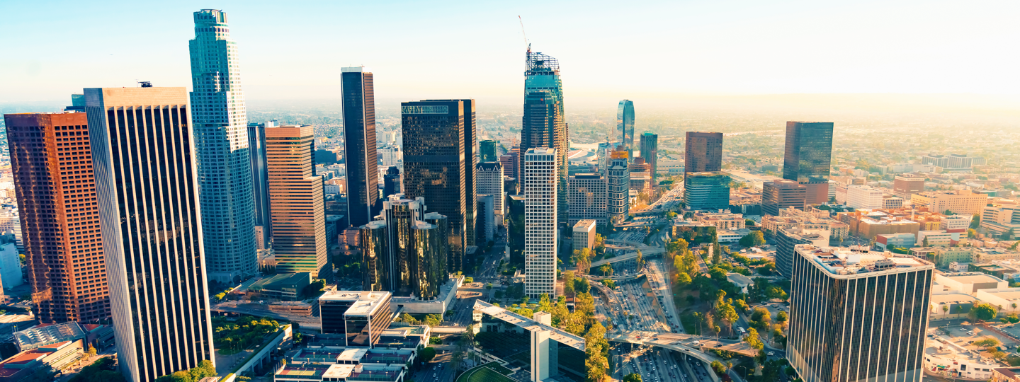 Aerial view of downtown Los Angeles, California